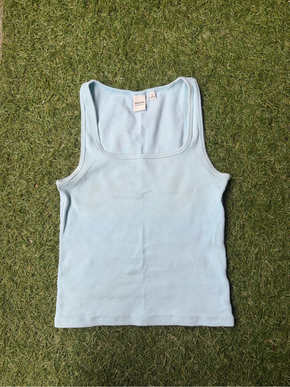 ARITZIA Panorama Blue Rib Frequency Tank